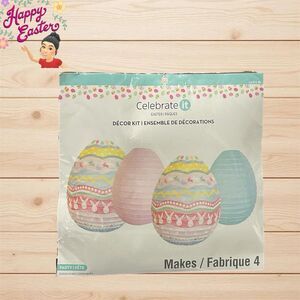 Celebrate It Pastel Easter Egg Hanging Paper Lanterns - 4 Pc.